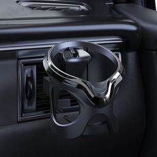 Portabicchieri per auto, presa d'aria per condizionatore, portaoggetti multifunzionale, colore: nero argento ordinario
