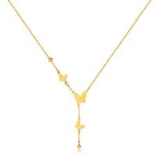 Collana con nappa a farfalla OPK GX2440 Catena in acciaio inossidabile (oro)