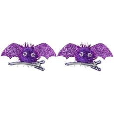 1 paio di forcine per capelli da pipistrello di Halloween per bambini (viola)