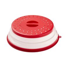 Protezione anti-spruzzi per forno a microonde pieghevole da cucina, multifunzionale, per la conservazione degli alimenti, stile: rosso medio