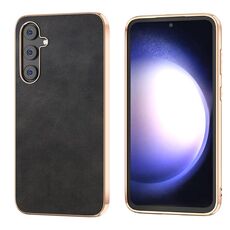 Per Samsung Galaxy S23 FE 5G Nano Galvanotecnica Custodia protettiva per telefono in pelle bovina bicolore (nero)