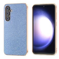 Per Samsung Galaxy S23 FE 5G Nano placcatura custodia per telefono con texture diamante (blu)