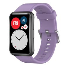 Per Huawei Watch Fit nuovo cinturino in silicone tinta unita (viola chiaro)