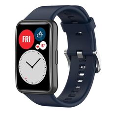 Per Huawei Watch Fit nuovo cinturino in silicone tinta unita (blu notte)