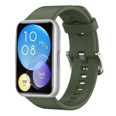 Per Huawei Watch Fit cinturino in silicone tinta unita (verde scuro)
