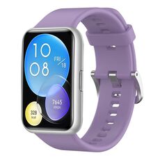 Per Huawei Watch Fit cinturino in silicone tinta unita (viola chiaro)