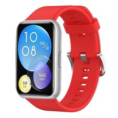 Per Huawei Watch Fit cinturino in silicone tinta unita (rosso)
