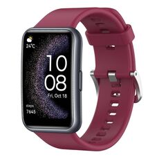 Per Huawei Watch Fit cinturino in silicone tinta unita edizione speciale (vino rosso)