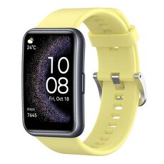Per Huawei Watch Fit cinturino in silicone tinta unita edizione speciale (giallo latte)