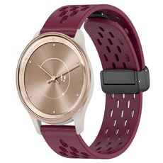 Per cinturino in silicone con chiusura magnetica pieghevole GarminMove Trend da 20 mm (vino rosso)