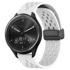 Per cinturino in silicone con chiusura magnetica pieghevole Garmin Vivomove Sport da 20 mm (bianco)