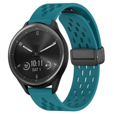 Per cinturino in silicone con chiusura magnetica pieghevole Garmin Vivomove Sport da 20 mm (verde nascosto)