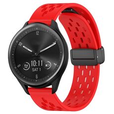 Per cinturino in silicone Garmin Vivomove Sport da 20 mm con chiusura magnetica pieghevole (rosso)