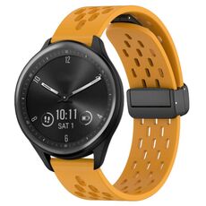 Per cinturino in silicone con chiusura magnetica pieghevole Garmin Vivomove Sport da 20 mm (giallo)