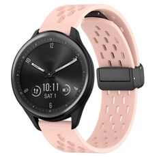 Per cinturino in silicone Garmin Vivomove Sport da 20 mm con chiusura magnetica pieghevole (rosa)