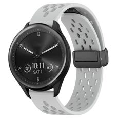 Per cinturino in silicone con chiusura magnetica pieghevole Garmin Vivomove Sport da 20 mm (grigio chiaro)