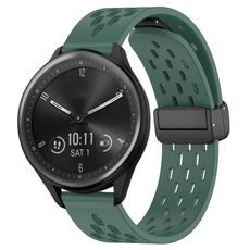 Per cinturino in silicone con chiusura magnetica pieghevole Garmin Vivomove Sport da 20 mm (verde scuro)