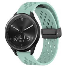 Per cinturino in silicone con chiusura magnetica pieghevole Garmin Vivomove Sport da 20 mm (verde acqua)