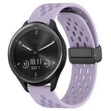 Per cinturino in silicone con chiusura magnetica pieghevole Garmin Vivomove Sport da 20 mm (viola)