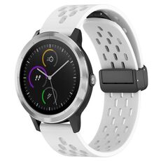 Per cinturino in silicone Garmin Vivoactive3 con chiusura magnetica pieghevole da 20 mm (bianco)