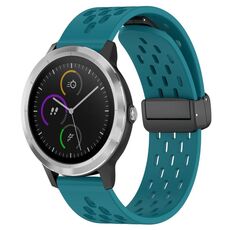 Per cinturino in silicone con chiusura magnetica pieghevole Garmin Vivoactive3 da 20 mm (verde nascosto)