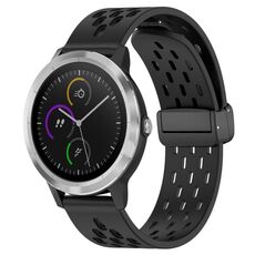 Per cinturino in silicone con chiusura magnetica pieghevole Garmin Vivoactive3 da 20 mm (nero)