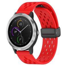 Per cinturino in silicone con chiusura magnetica pieghevole Garmin Vivoactive3 da 20 mm (rosso)