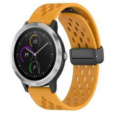 Per cinturino in silicone con chiusura magnetica pieghevole Garmin Vivoactive3 da 20 mm (giallo)