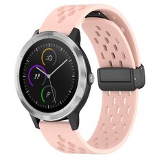 Per cinturino in silicone Garmin Vivoactive3 con chiusura magnetica pieghevole da 20 mm (rosa)
