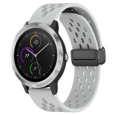 Per cinturino in silicone Garmin Vivoactive3 con chiusura magnetica pieghevole da 20 mm (grigio chiaro)