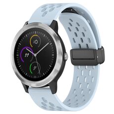 Per cinturino in silicone Garmin Vivoactive3 con chiusura magnetica pieghevole da 20 mm (azzurro)