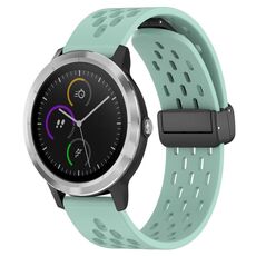 Per cinturino in silicone con chiusura magnetica pieghevole Garmin Vivoactive3 da 20 mm (verde acqua)