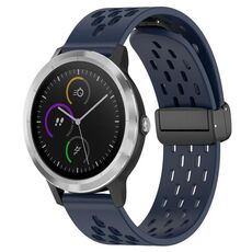 Per cinturino in silicone Garmin Vivoactive3 con chiusura magnetica pieghevole da 20 mm (blu notte)