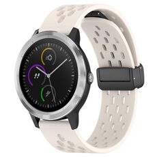 Per cinturino in silicone con chiusura magnetica pieghevole Garmin Vivoactive3 da 20 mm (colore Starlight)