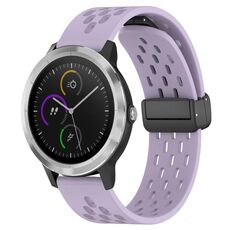 Per cinturino in silicone Garmin Vivoactive3 con chiusura magnetica pieghevole da 20 mm (viola)