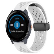 Per cinturino in silicone con chiusura magnetica pieghevole Garmin Vivoactive3 Music da 20 mm (bianco)