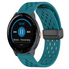 Per cinturino in silicone con chiusura magnetica pieghevole Garmin Vivoactive3 Music da 20 mm (verde nascosto)