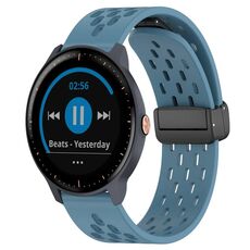Per cinturino in silicone con chiusura magnetica pieghevole Garmin Vivoactive3 Music da 20 mm (blu)