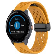 Per cinturino in silicone con chiusura magnetica pieghevole Garmin Vivoactive3 Music da 20 mm (giallo)