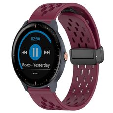 Per cinturino in silicone con chiusura magnetica pieghevole Garmin Vivoactive3 Music da 20 mm (vino rosso)