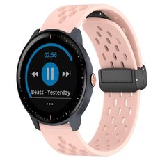 Per cinturino in silicone con chiusura magnetica pieghevole Garmin Vivoactive3 Music da 20 mm (rosa)