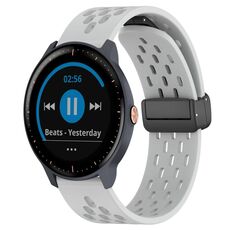 Per cinturino in silicone con chiusura magnetica pieghevole Garmin Vivoactive3 Music da 20 mm (grigio chiaro)