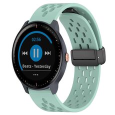Per cinturino in silicone con chiusura magnetica pieghevole Garmin Vivoactive3 Music da 20 mm (verde acqua)