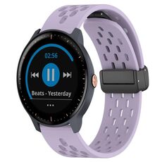 Per cinturino in silicone con chiusura magnetica pieghevole Garmin Vivoactive3 Music da 20 mm (viola)