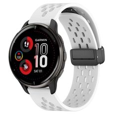 Per cinturino in silicone con chiusura magnetica pieghevole Garmin Venu 2 Plus da 20 mm (bianco)
