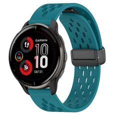 Per cinturino in silicone con chiusura magnetica pieghevole Garmin Venu 2 Plus da 20 mm (verde nascosto)