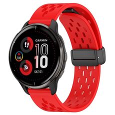 Per cinturino in silicone con chiusura magnetica pieghevole Garmin Venu 2 Plus da 20 mm (rosso)