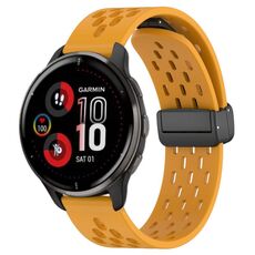 Per cinturino in silicone con chiusura magnetica pieghevole Garmin Venu 2 Plus da 20 mm (giallo)