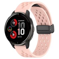 Per cinturino in silicone con chiusura magnetica pieghevole Garmin Venu 2 Plus da 20 mm (rosa)