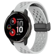Per cinturino in silicone con chiusura magnetica pieghevole Garmin Venu 2 Plus da 20 mm (grigio chiaro)